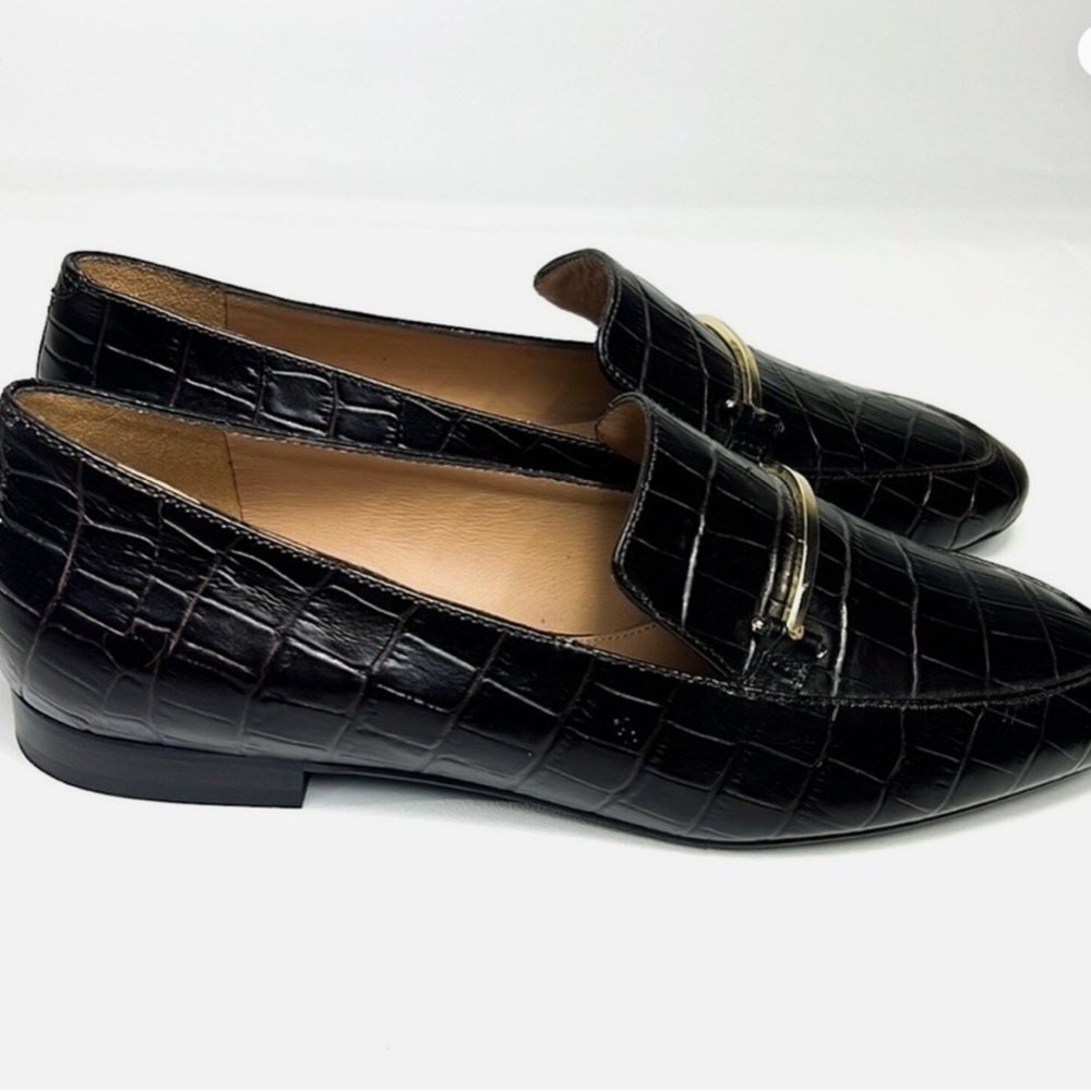 & Other Stories Black Croc-Patterned Loafers size 39 (8/8.5 US)